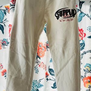 Supply & Demand Cream Colored Sweatpants - Like New! Big Boys Size Large